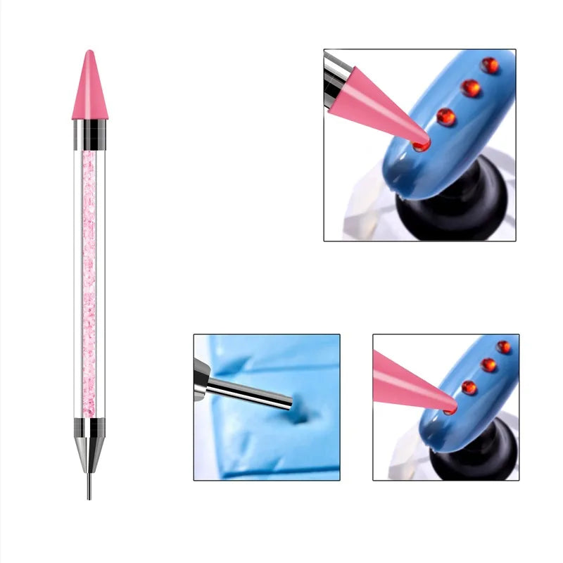 Dual-Head Rhinestone Picker Wax Dotting Pen | Nail Art Tool Nail Art Dotting Pen QXL