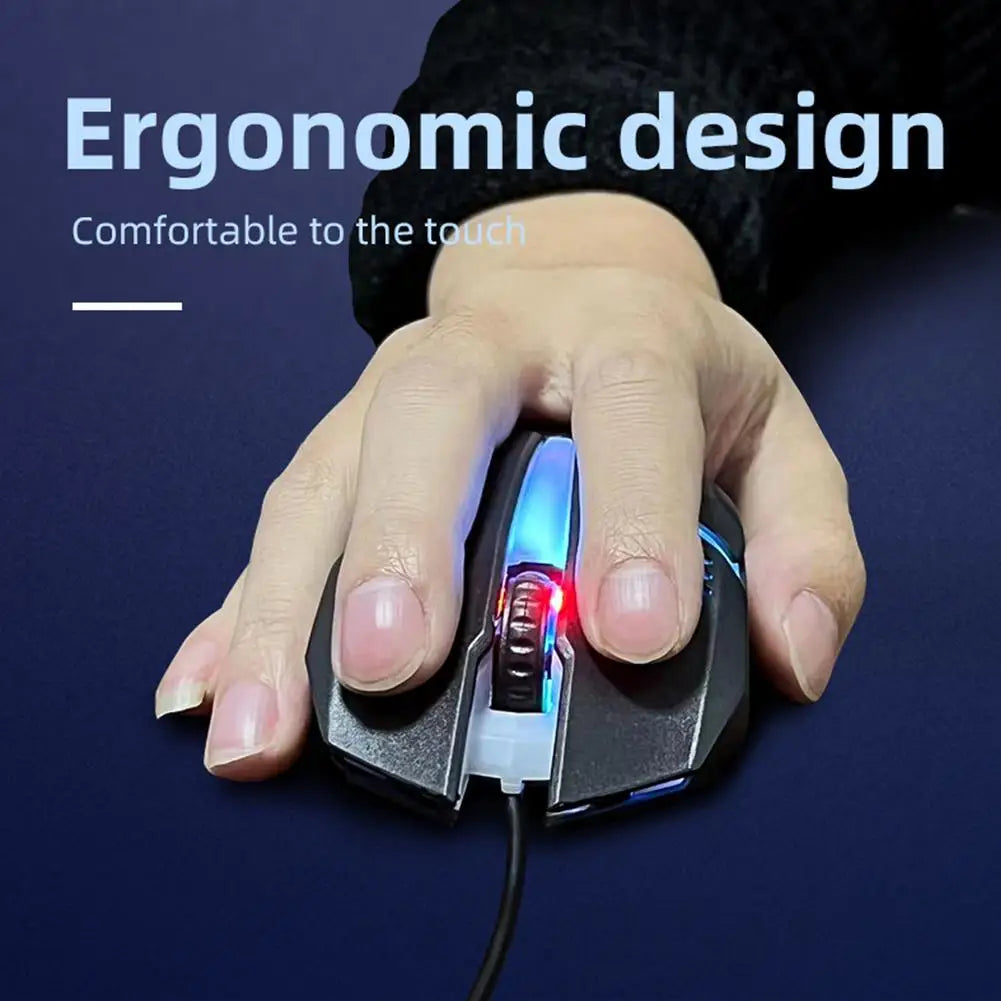 LED Wired Gaming Mouse | 7-Color RGB Backlit USB 1000 DPI Wired Gaming Mouse QXL
