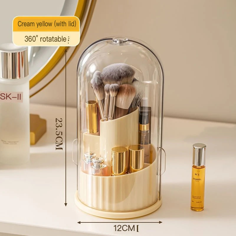 360° Rotating Dustproof Makeup Brush & Cosmetic Organizer Makeup Brush Organizer QXL