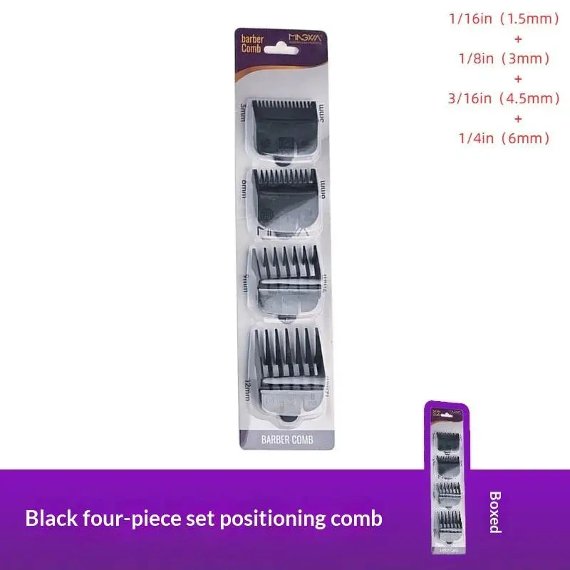 Hair Clipper Guard Combs 1.5–6mm | Universal Fit, 1–4 Pcs Clipper Guard Combs QXL Black 4pcs