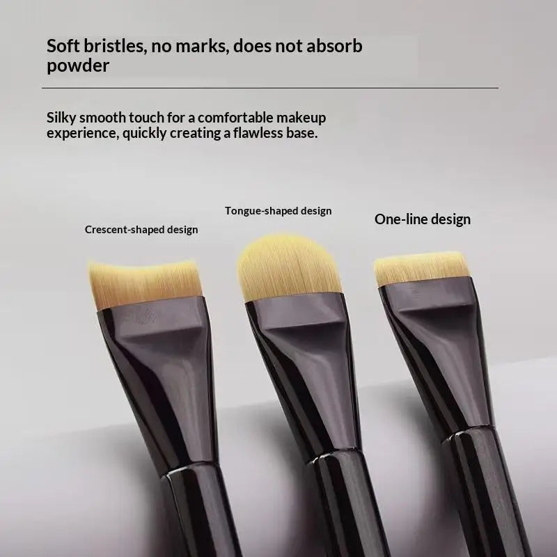 Flat Arc Foundation Brush – Soft Synthetic Bristles | Streak-Free Foundation Makeup Brush QXL