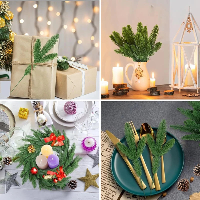 24-Pack Artificial Pine Branches for Wreaths & Garlands Artificial Pine Branches QXL