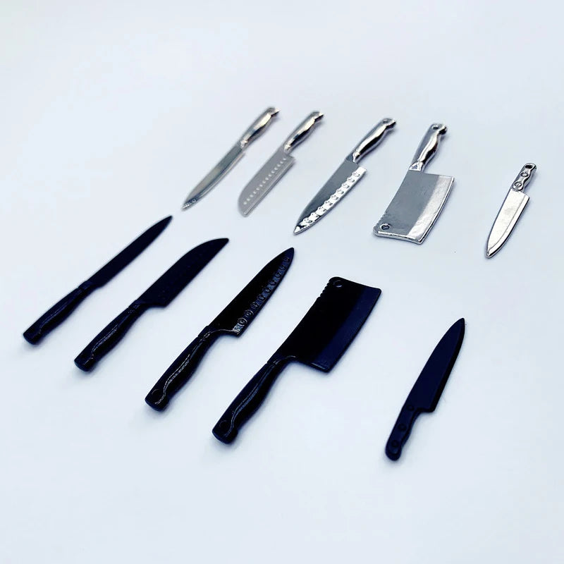 1:12 Dollhouse Mini Knives Set | Miniature Kitchen Utensils Dollhouse Miniature Set QXL