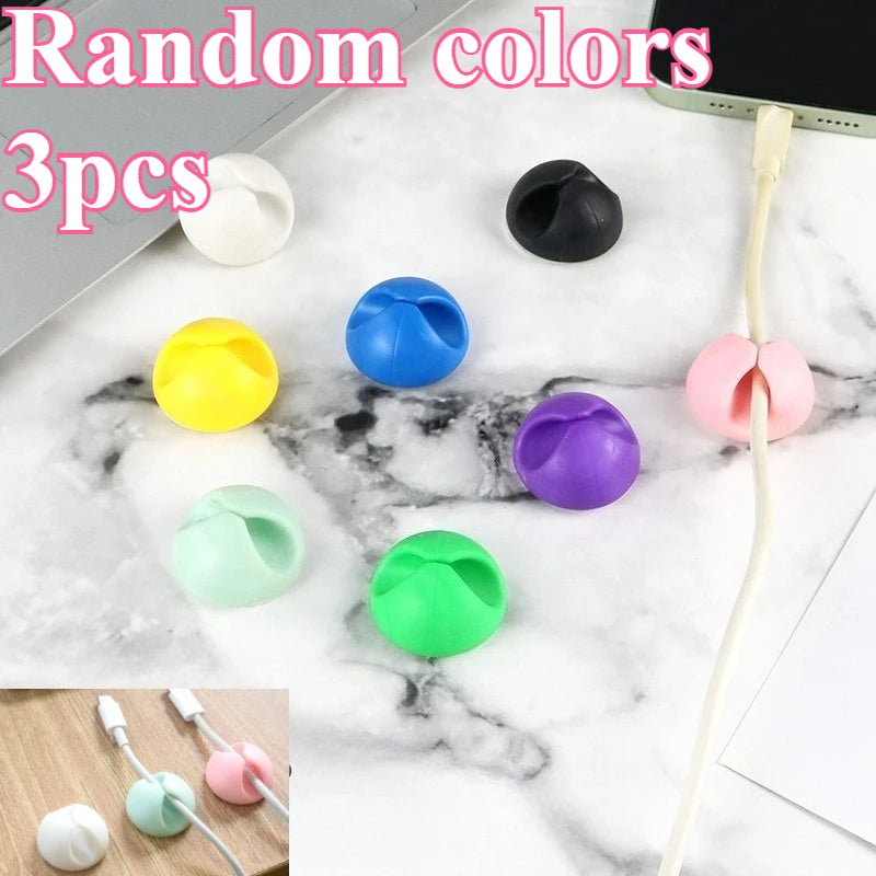 3-Pack Self-Adhesive Cable Management Cord Organizer Clips Cable Management Clips QXL Random3pcs