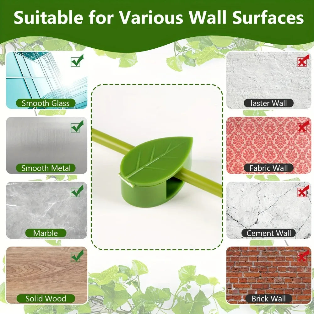 Self-Adhesive Leaf Plant Wall Clips – 10 or 20 Pack Plant Wall Clips QXL