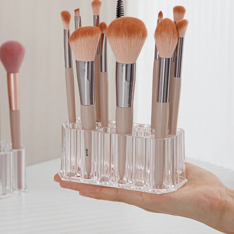 26-Hole Acrylic Makeup Brush & Lipstick Organizer Stand Makeup Brush Organizer QXL