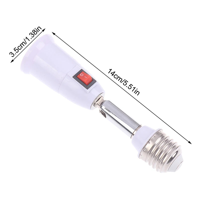 E27 to E27 Flexible Lamp Holder Extension Adapter with Switch Lamp Socket Adapter QXL