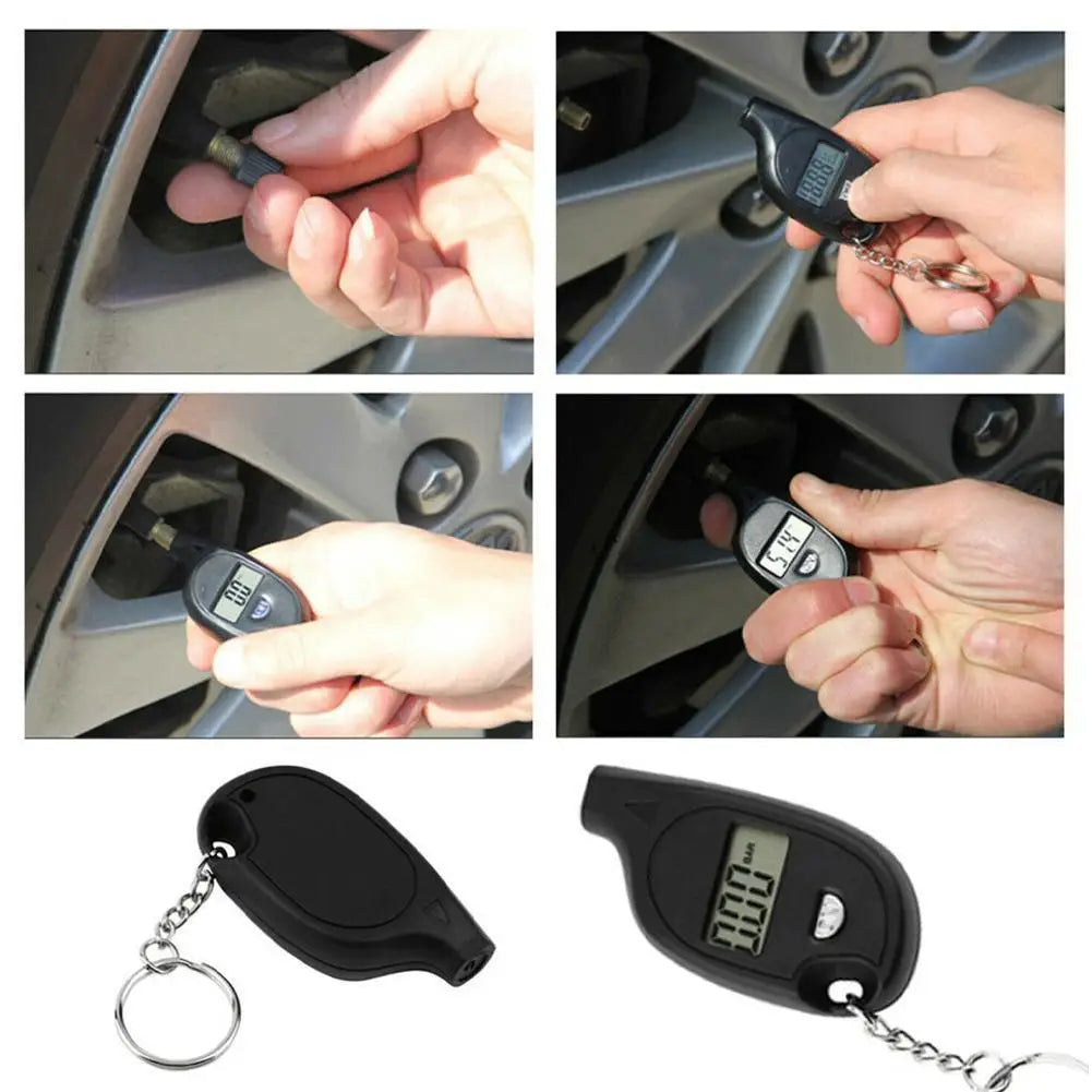 LCD Digital Tire Pressure Gauge | Mini Keychain Tester Tire Pressure Gauge QXL