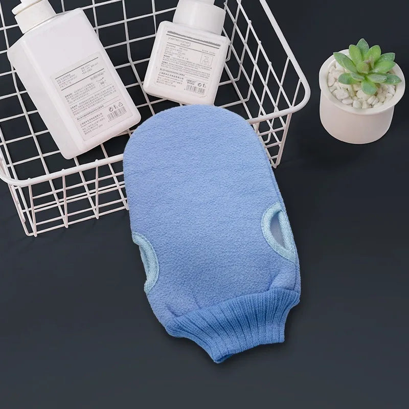 Double-Sided Exfoliating Bath Gloves | Coarse Scrub Mitt Exfoliating Bath Glove QXL