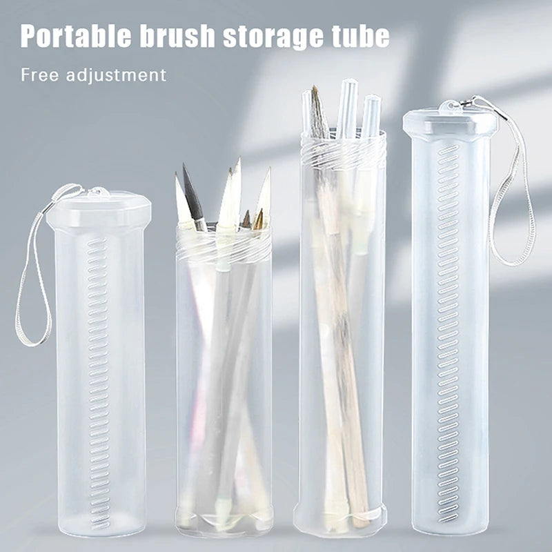 Transparent Telescopic Pen & Brush Holder | Art Storage Telescopic Pen Holder QXL
