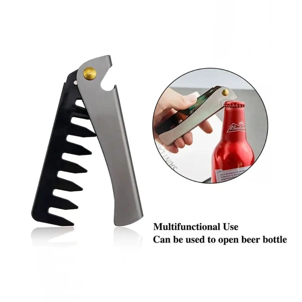 Folding Pocket Steel Comb | Portable Hair & Beard Comb for Men Folding Pocket Comb QXL