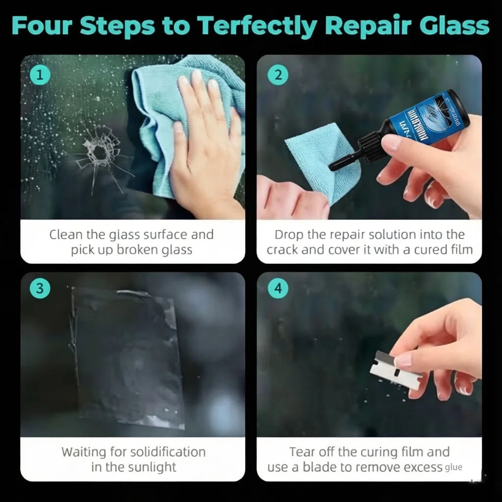 Car Windshield Crack Repair Fluid | Glass Chip Restore Agent Windshield Repair Fluid QXL