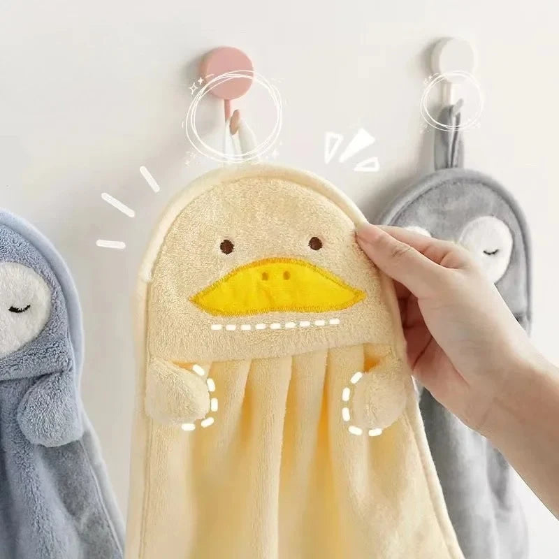 3-Pack Cartoon Penguin Duck Hand Towels | Soft & Absorbent Novelty Hand Towels QXL