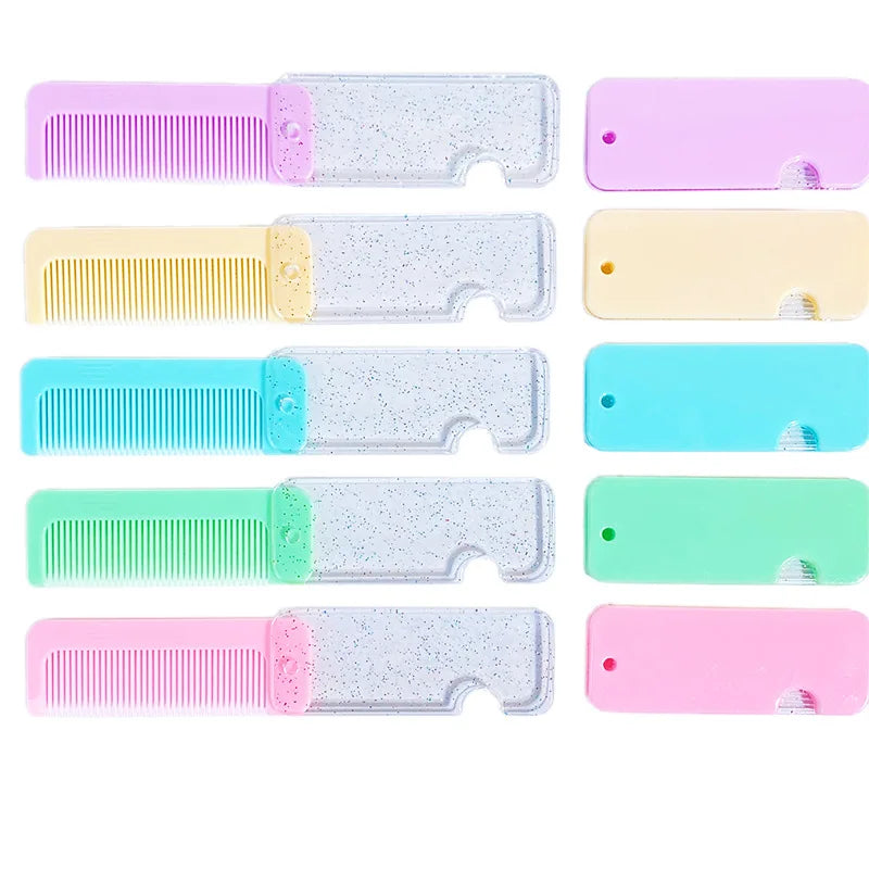Portable Folding Pocket Comb | Anti-Static Travel Hair Brush Folding Travel Comb QXL