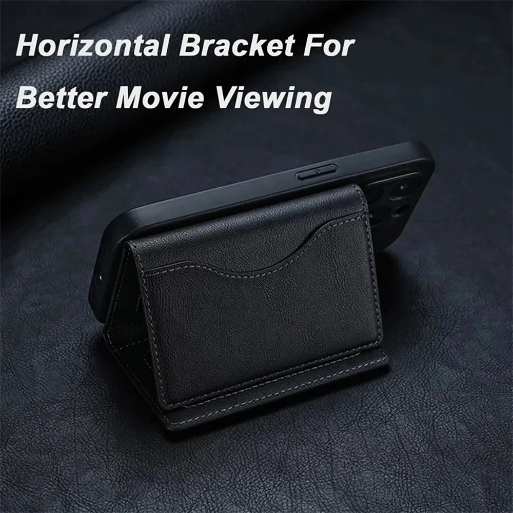 Magnetic PU Leather Business Card Holder Wallet – Unisex Business Card Holder QXL