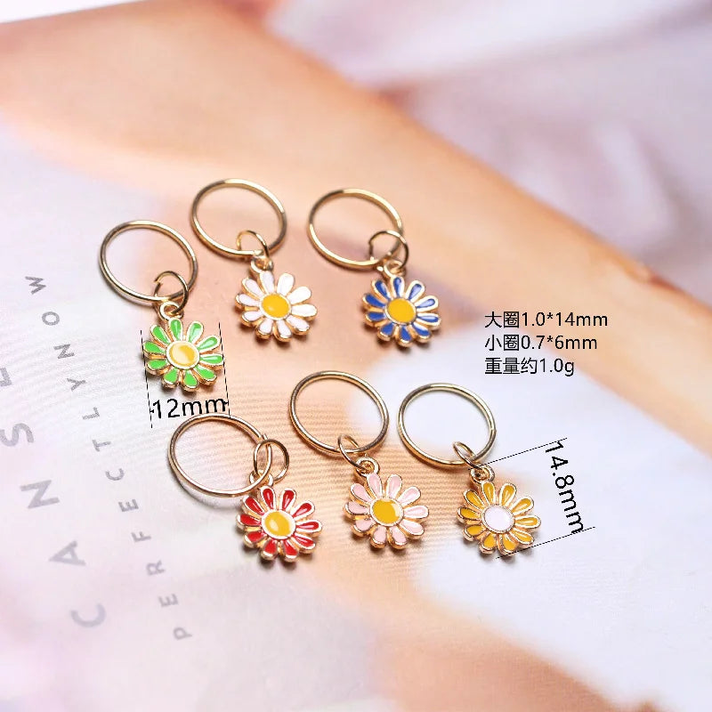 10-Pack Daisy Dreadlock Hair Cuffs | Multicolor Braid Rings Hair Cuffs & Rings QXL