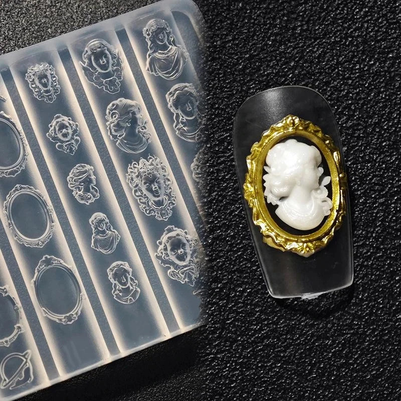 3D Silicone Nail Art Mold | Button & Cartoon Charm DIY Tool Nail Art Mold QXL