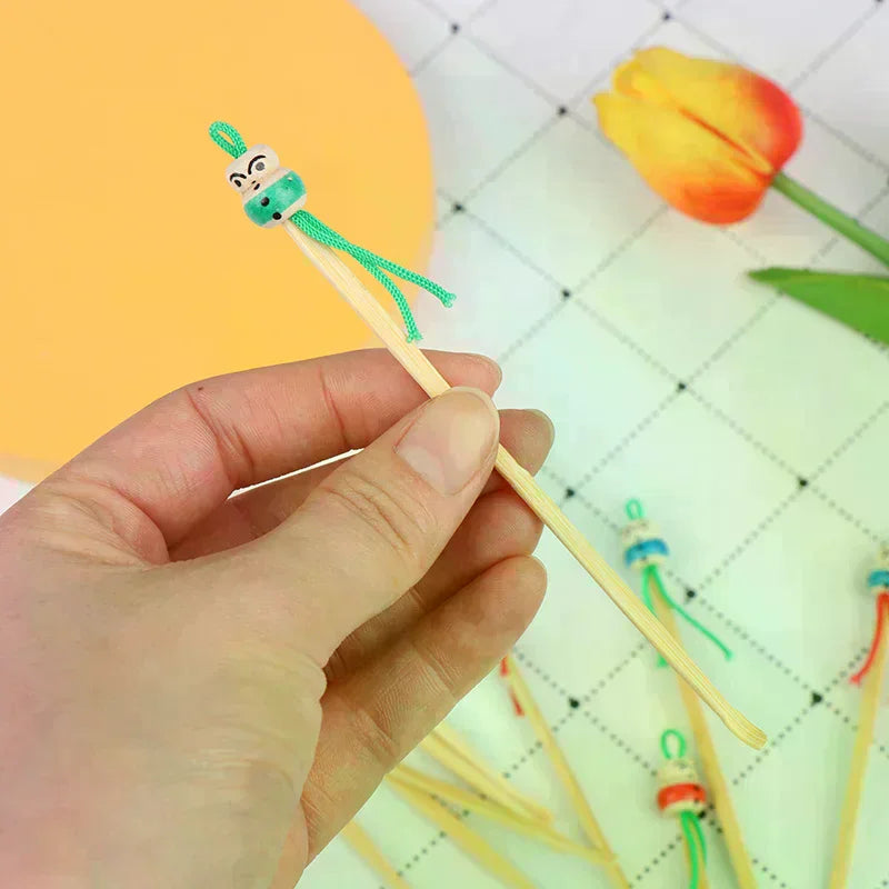 10-Pack Cartoon Bamboo Ear Picks | Mini Doll Wax Removal Tool Ear Picks Set QXL