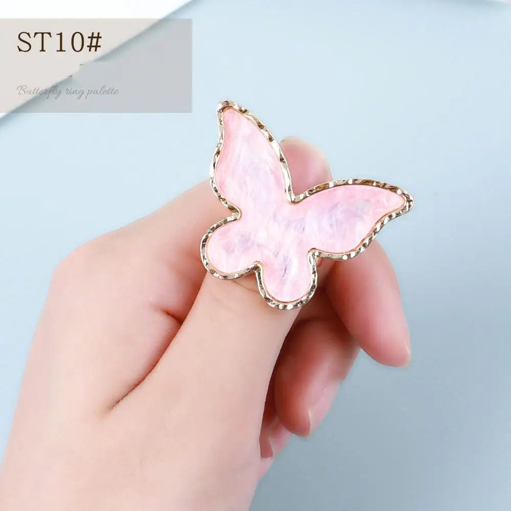 Resin Stone Nail Art Palette Ring | Pigment Mixing & Display Nail Art Palette QXL