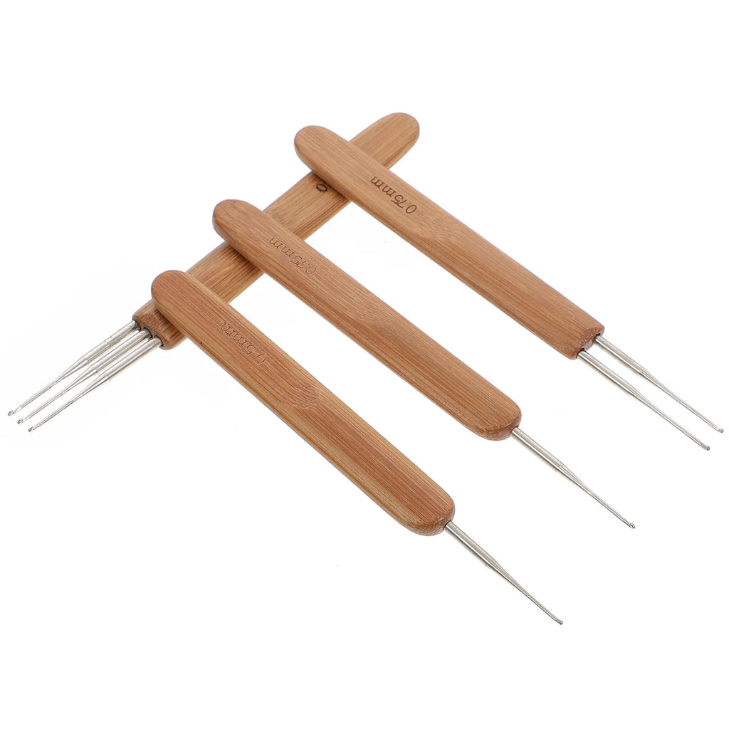 4-Pack Wooden Dreadlock Crochet Hooks | Ergonomic Hair Braiding Set Hair Braiding Tool QXL