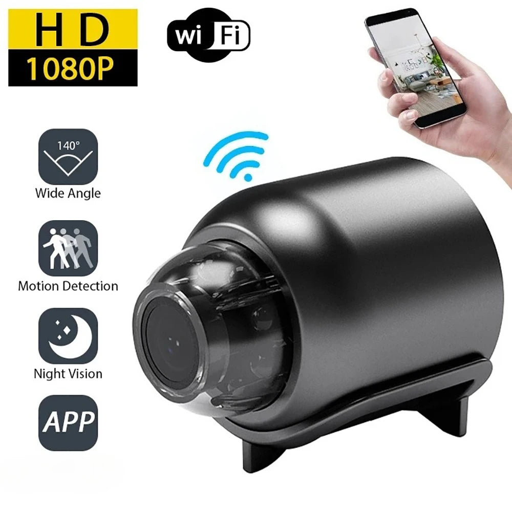 1080P Mini WiFi Camera | Night Vision Baby Monitor & Security WiFi Security Camera QXL black