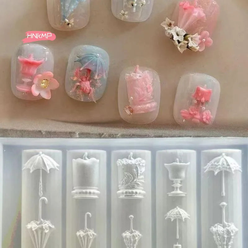 3D Silicone Nail Art Mold – Butterfly, Flower & Bow Designs Silicone Nail Mold QXL