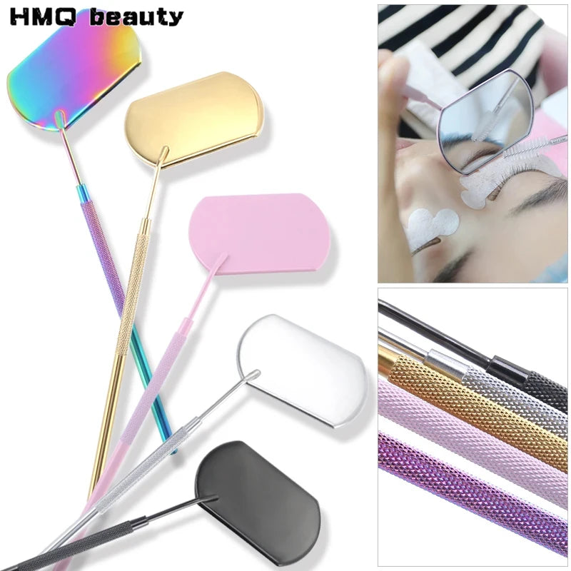 Stainless Steel Eyelash Mirror | Long Handle Lash Extension Tool Lash Extension Mirror QXL