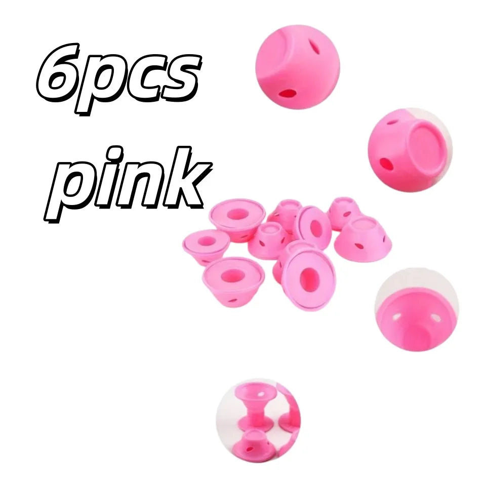 6-Pack No-Heat Sleep-In Hair Curlers | All Hair Types No-Heat Hair Curlers QXL 6pcs pink