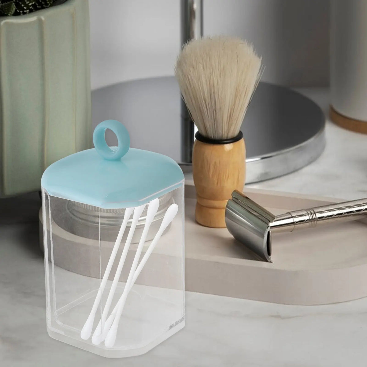 Cotton Swab & Pad Organizer Box with Lid | Bathroom Vanity Bathroom Storage Box QXL