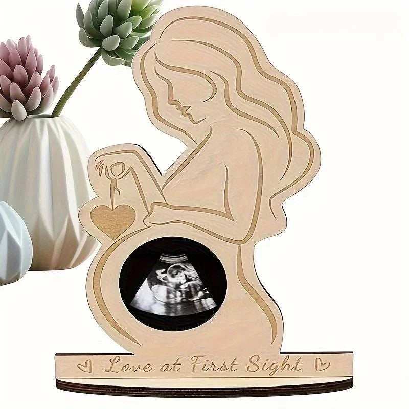 Wooden Baby Sonogram Photo Frame | Expectant Mom Keepsake Gift Sonogram Photo Frame QXL B369 1pcs