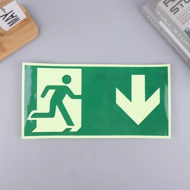 Photoluminescent Exit Sign Wall Decal | Glow-in-Dark Sticker Safety Wall Decal QXL A5