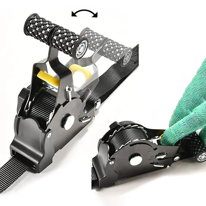 Retractable Auto Ratchet Strap 680KG | Motorcycle Tie-Down Ratchet Tie-Down Strap QXL