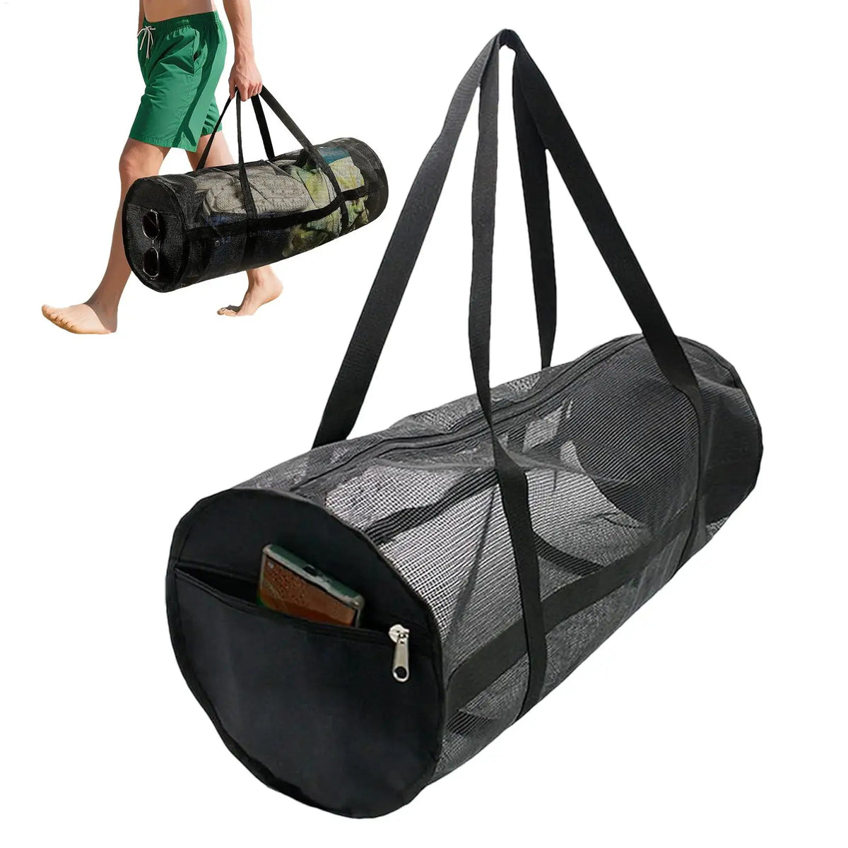 Large Foldable Mesh Dive Bag | Snorkel & Water Sports Duffle Mesh Sports Duffle Bag QXL