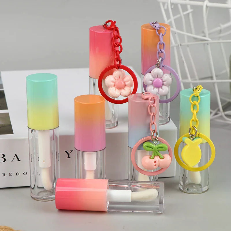 Gradient Lip Gloss Tube with Keychain | Refillable DIY Container Lip Gloss Container QXL