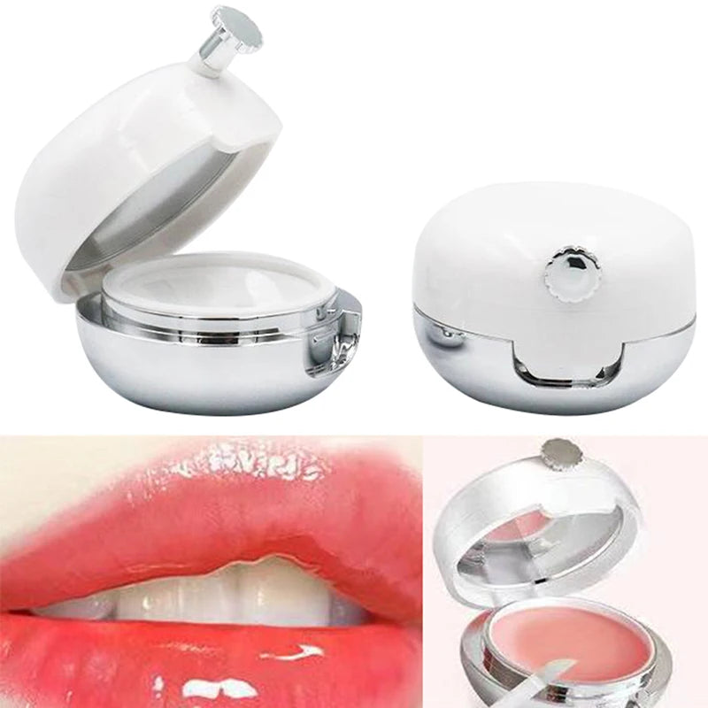 White Round Acrylic Lip Container with Brush & Mirror | 15ml Lip Cosmetic Container QXL