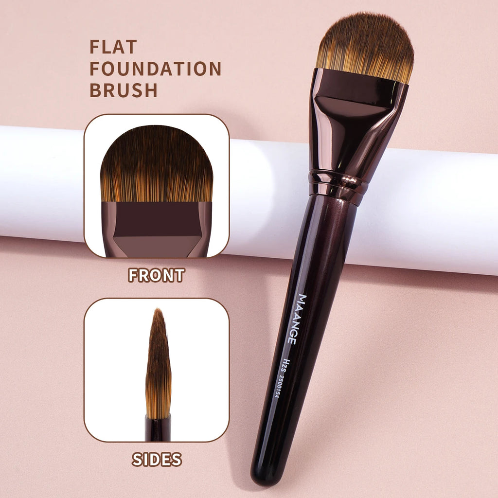 MAANGE 3-Pc Flat Kabuki Foundation Brush Set | Liquid & Cream Kabuki Brush Set QXL