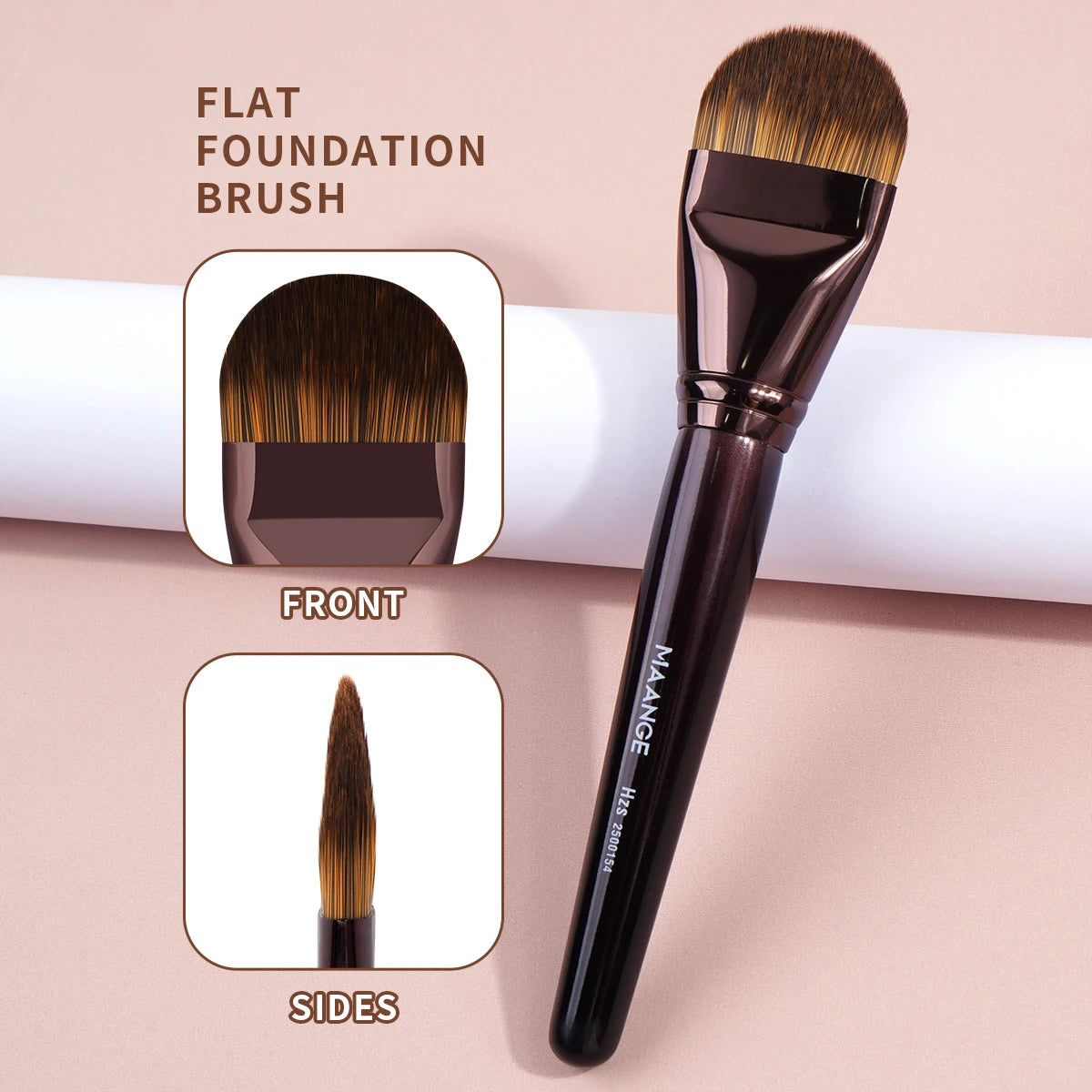 MAANGE 3-Pc Flat Kabuki Foundation Brush Set | Liquid & Cream Kabuki Brush Set QXL