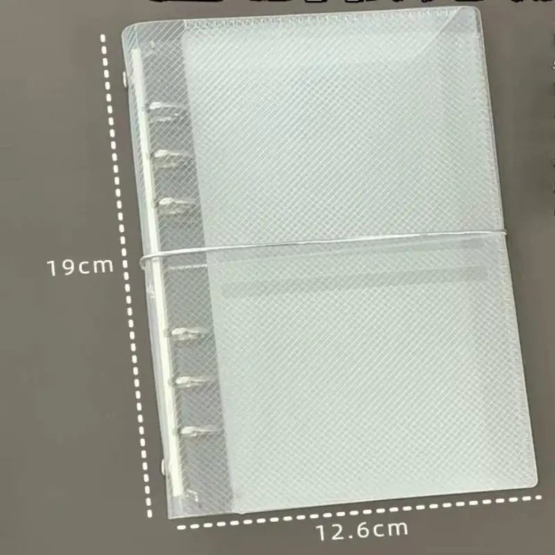 A6 M5 PP Three-Fold Loose Leaf Notebook Cover | Mini Portable Notebook Cover QXL A6 White