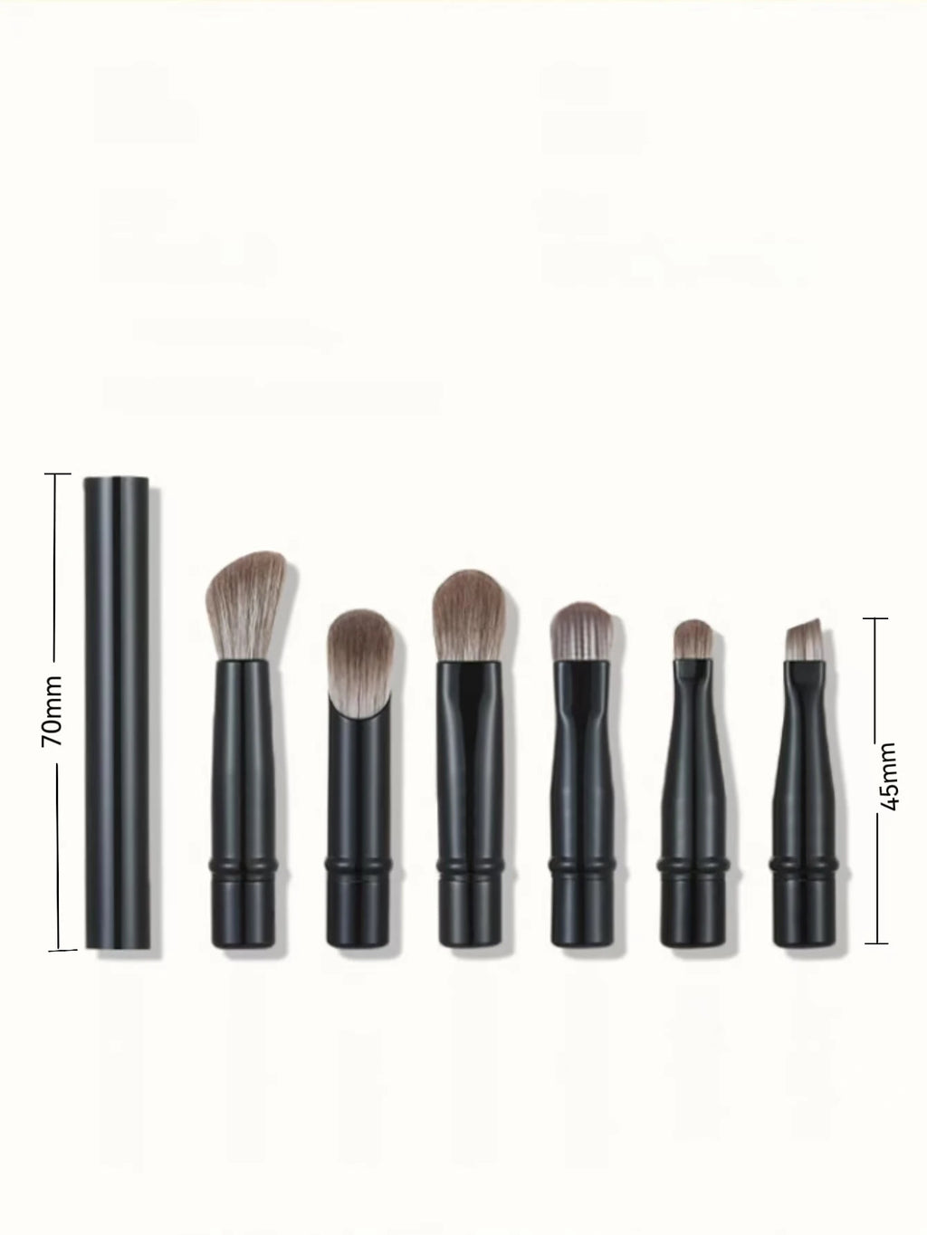 6-Piece Travel Makeup Brush Set with Case | Foundation & Eye Makeup Brush Set QXL