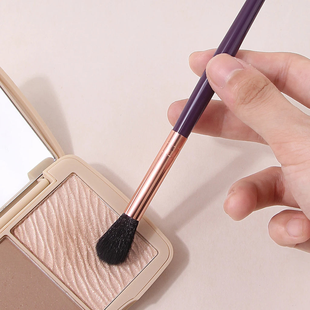 KOSSHOW 6-Pc Highlighter Makeup Brush Set | Purple Rose Gold Makeup Brush Set QXL