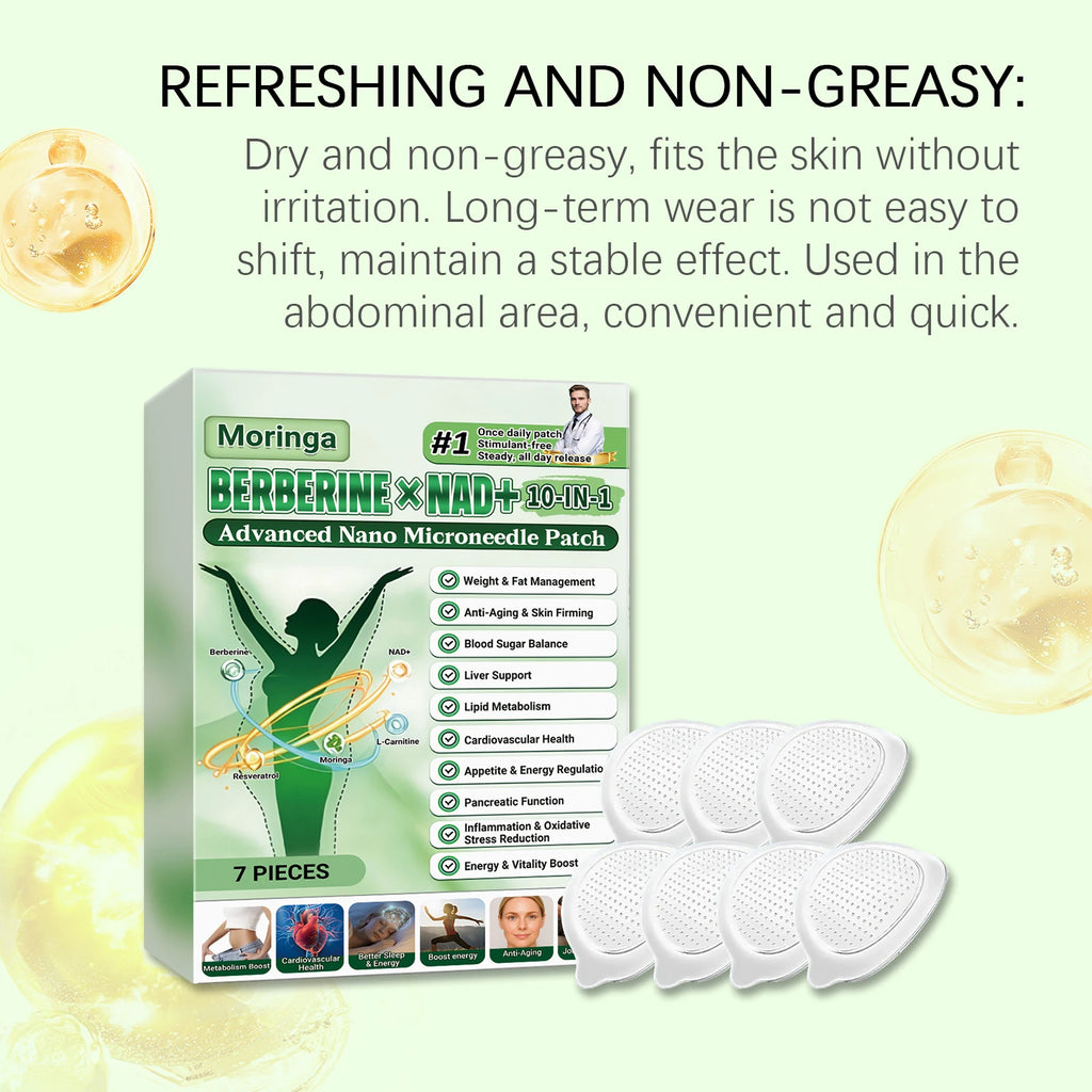 10-in-1 Nano Microneedle Body Patch | Berberine & NAD+ Microneedle Body Patch QXL