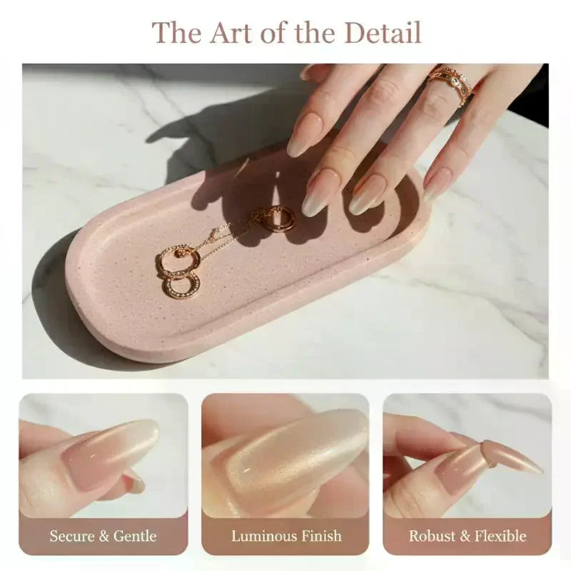 Ice Transparent Cat Eye Press On Nails | Handmade Nude Press On Nails QXL