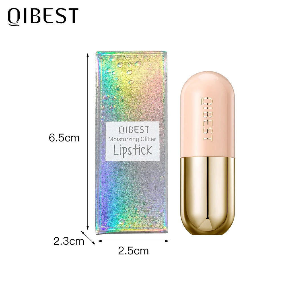 QiBest Color-Change Glitter Lip Balm | Pearlescent Jelly Tint Color-Change Lip Balm QXL