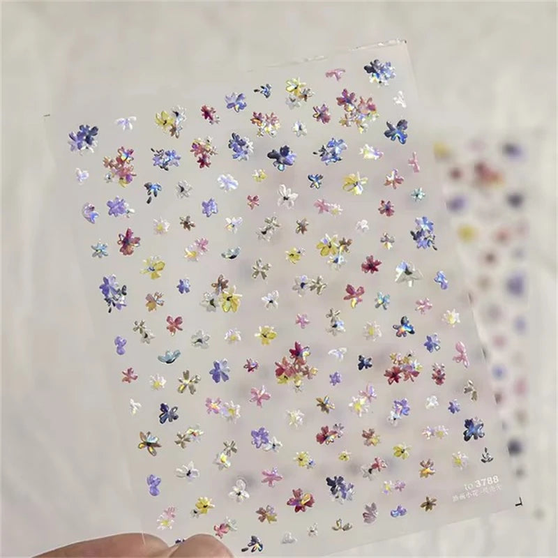 5D Cat & Floral Self-Adhesive Nail Art Stickers | Relief Decals Nail Art Stickers QXL 1pcs to3788