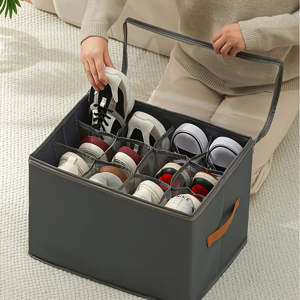 Foldable Dustproof Shoe Storage Box with Lid | Oxford Organizer Shoe Storage Organizer QXL