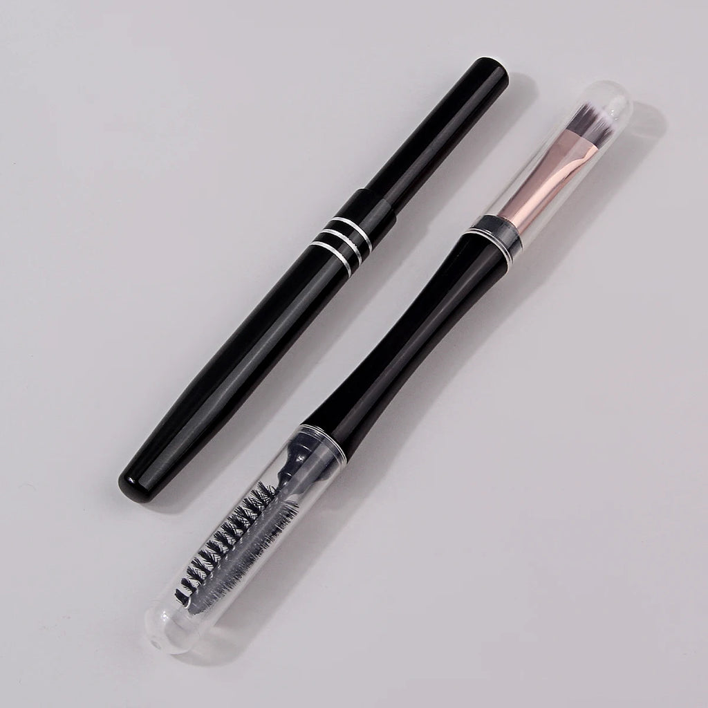 KOSSHOW 2-Pc Travel Makeup Brush Set – Eyebrow, Lash & Lip Eye & Lip Brush Set QXL