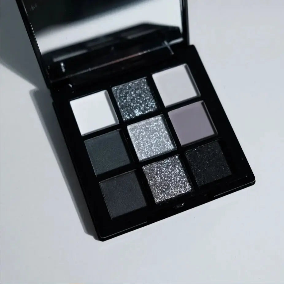 9-Color Waterproof Eyeshadow Palette | Matte & Shimmer Smoky Eyeshadow Palette QXL black