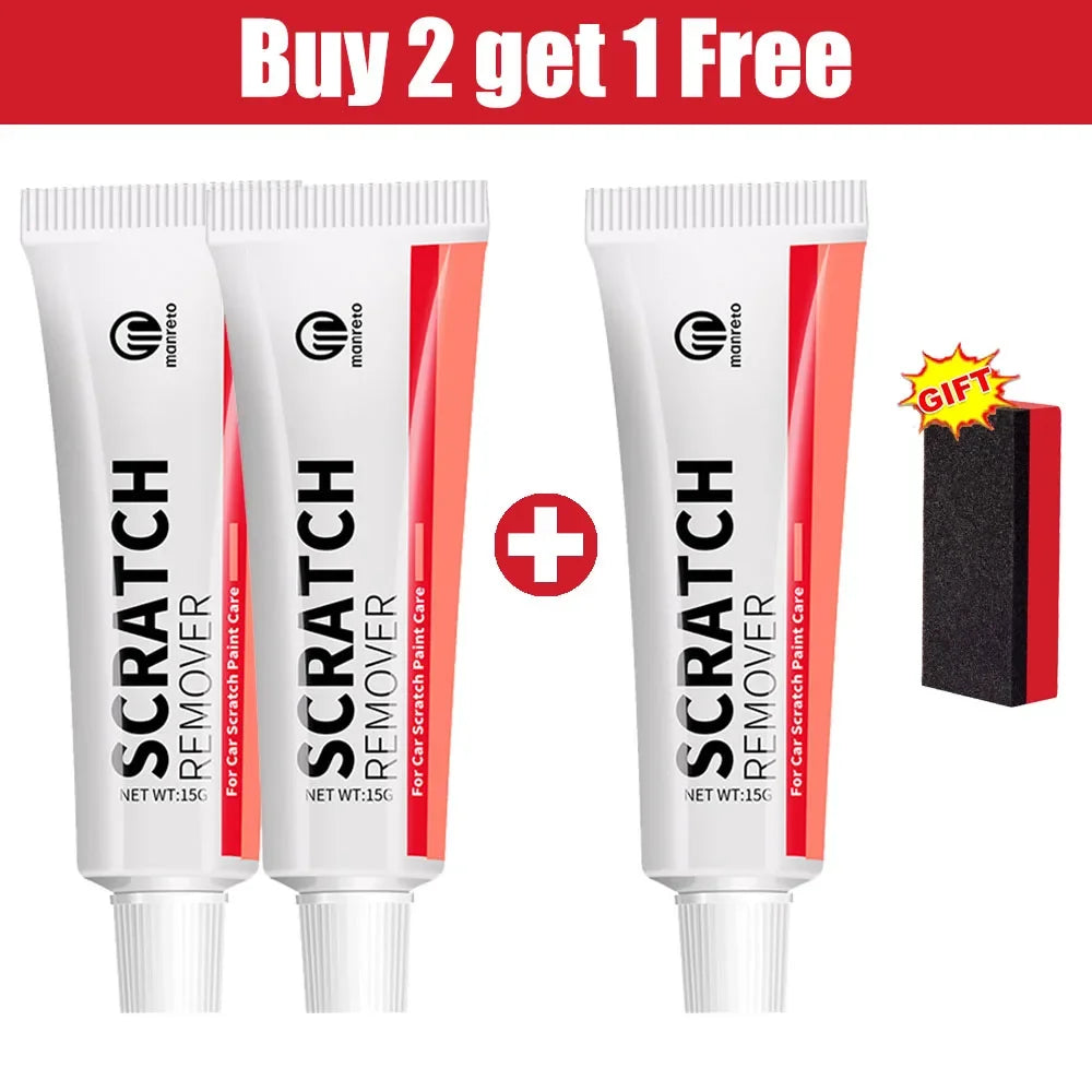 Car Scratch Remover Polishing Paste & Sponge Kit Car Polishing Kit QXL 3 PCS
