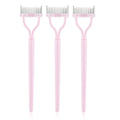 Stainless Steel Eyelash Comb & Lash Separator Brush Set Eyelash Comb Set QXL 3 pcs pink