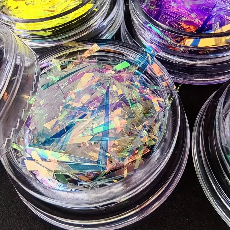 Aurora Fairy Nail Art Pieces | Holographic Laser Glitter Sequins Nail Art Glitter QXL